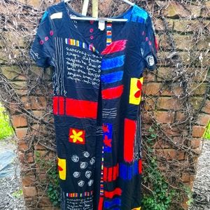 Vintage 90s Sand Dollars Dress L